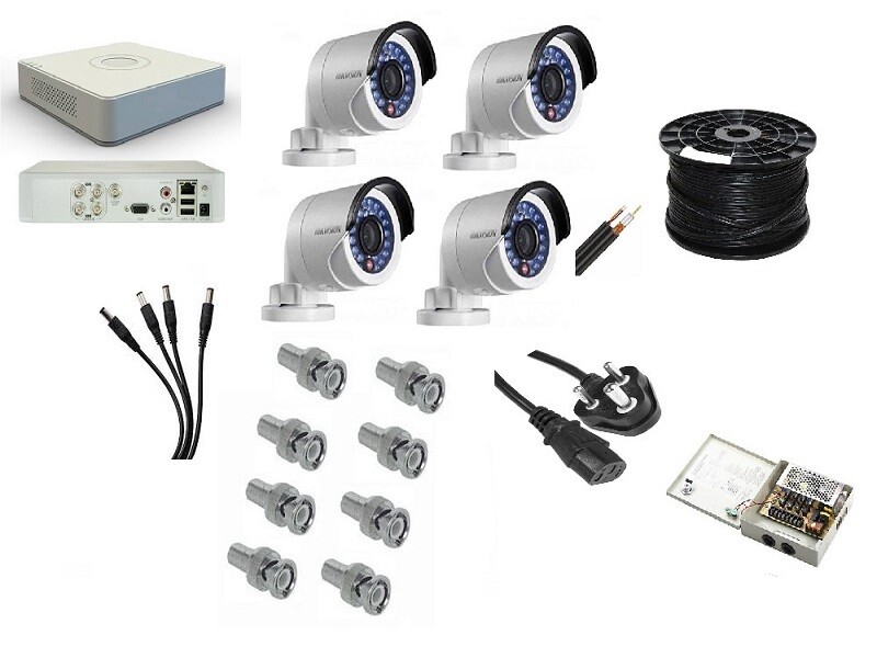 Hikvision 4 Channel 4 2MP Turbo HD Bullet Complete CCTV KIT