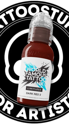 WORLD FAMOUS INK &quot;DARK RED 2&quot; 30ML