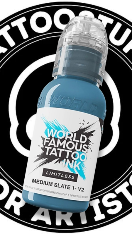 WORLD FAMOUS INK &quot;MEDIUM SLATE 1 V2&quot; 30ML