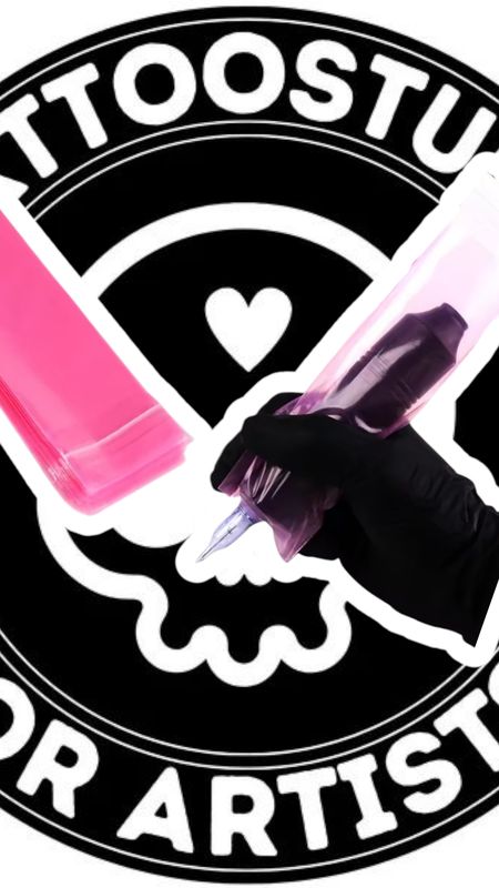 100 Tattoo Pen Cover Bags Pink