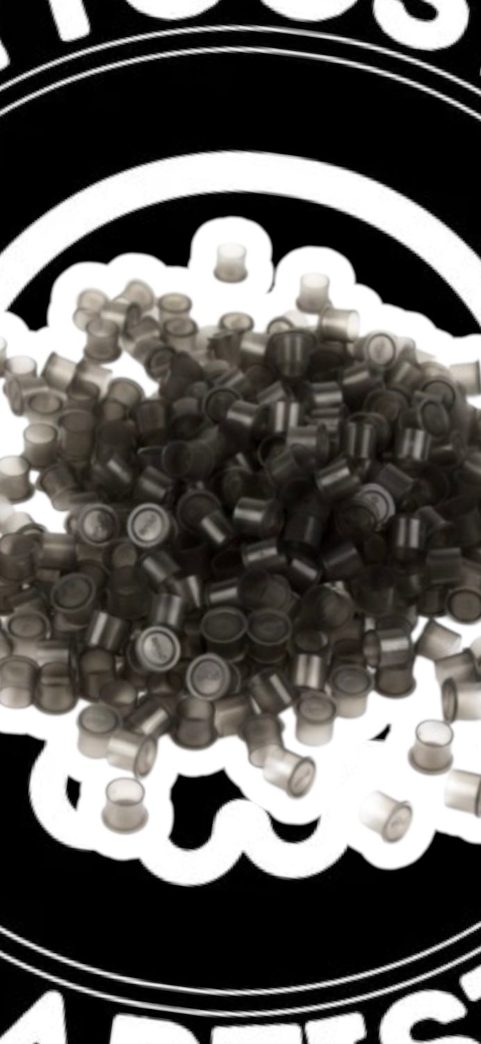 1000 Farbkappen mit Standfuß 11x10mm - Schwarz