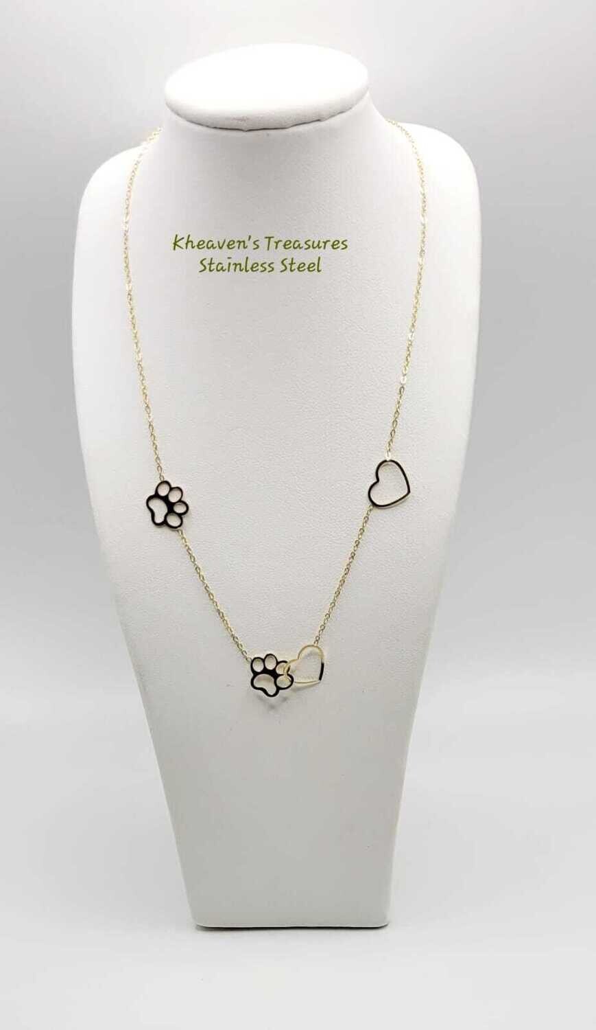 Pawheart-CoSS, Color: Dorado-doble corazon-huella