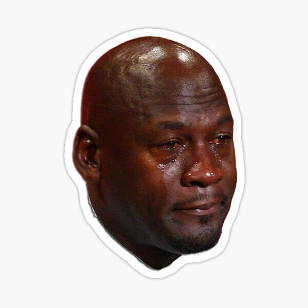 Jordon cry face Sticker