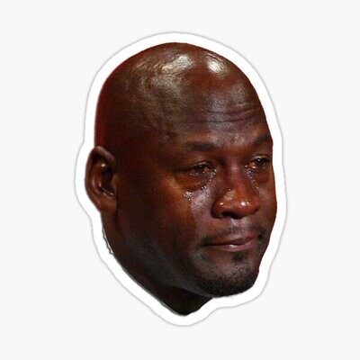Jordon cry face Sticker