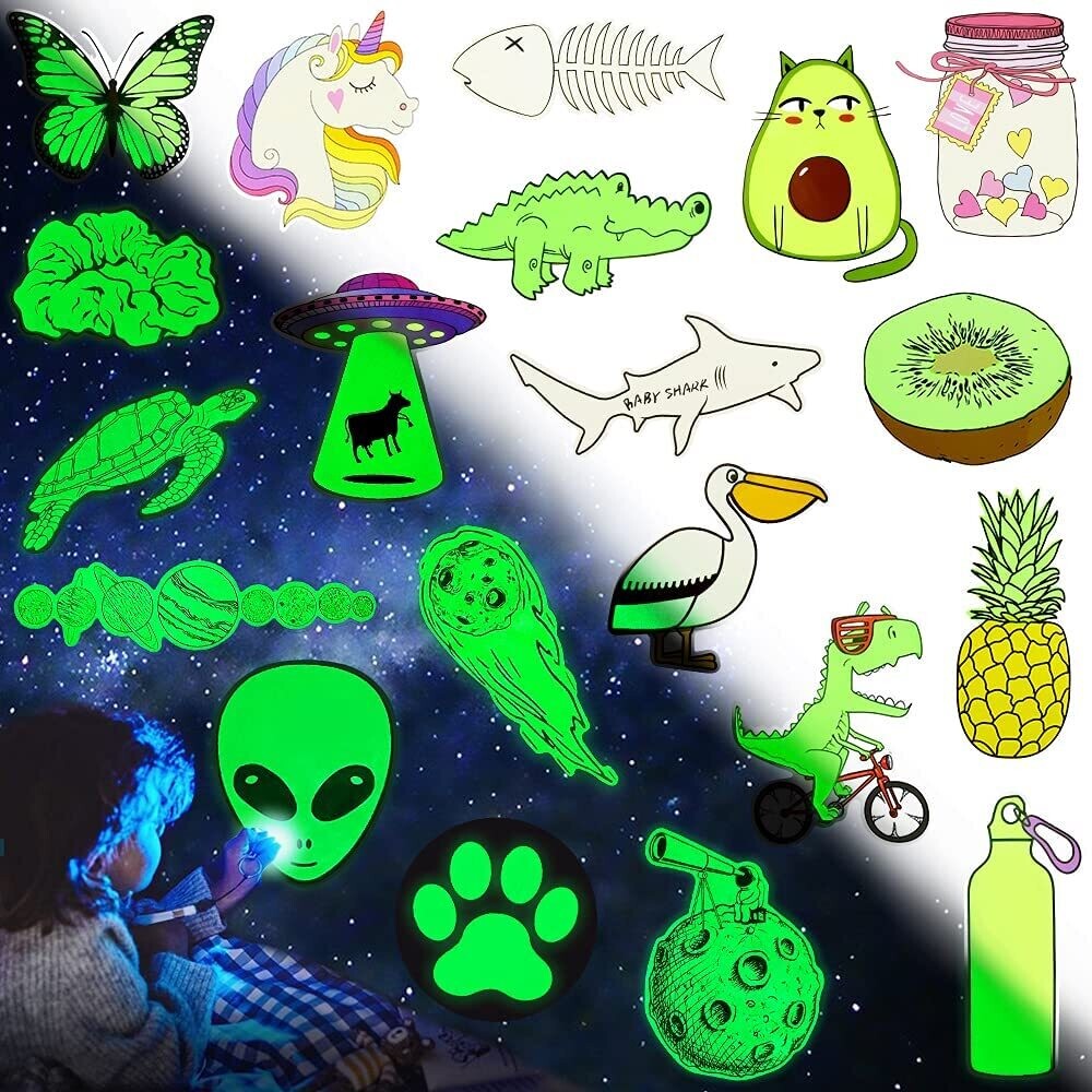 Glow in The Dark Stickers for Kids/Adults 100 vinyl Grab bag