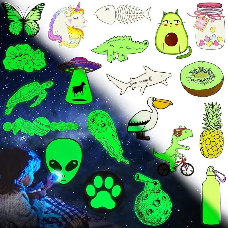 Glow in The Dark Stickers for Kids/Adults 100 vinyl Grab bag