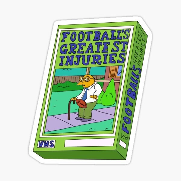 Man Getting Hit By Football Sticker