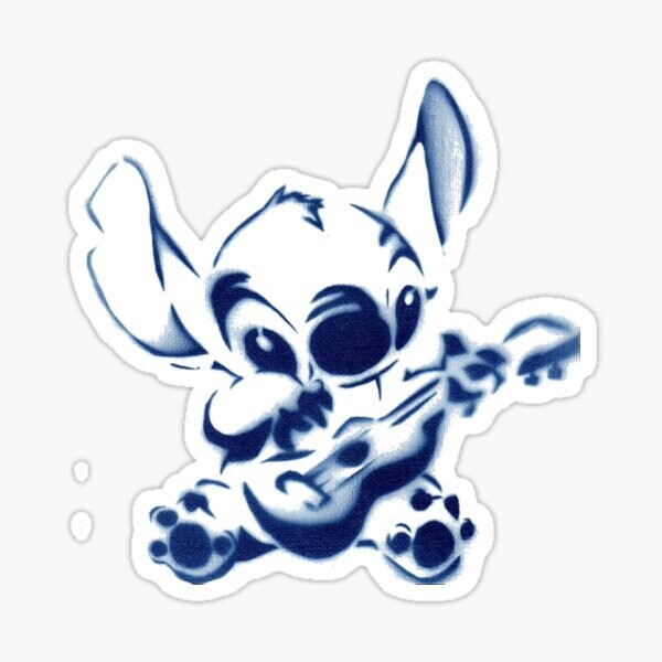 Stitch Guitar Sticker