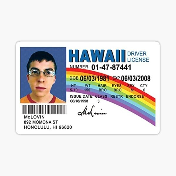 Mclovin Superbad Sticker