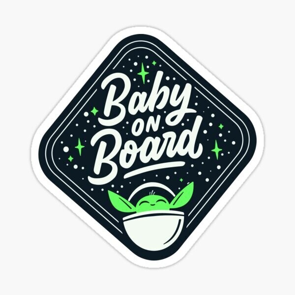 The Child Yoda Baby on Board Sticker