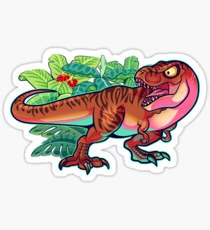 Cartoon Raptor Sticker