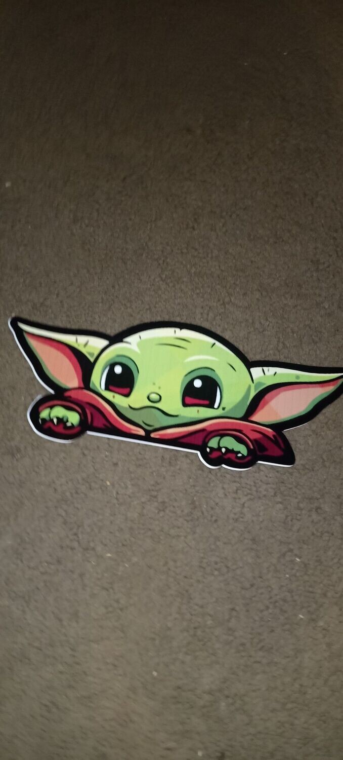 Baby Yoda Peeking Sticker