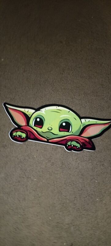 Baby Yoda Peeking Sticker
