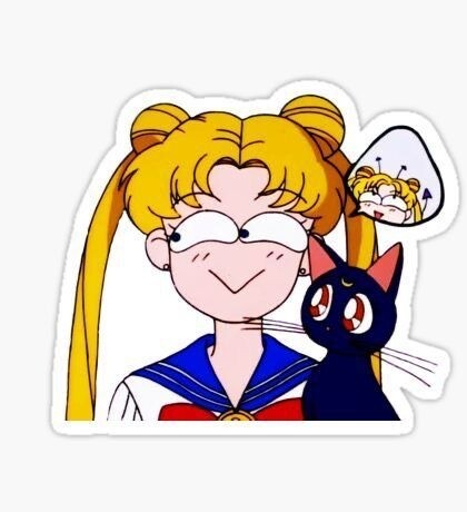 Anime peeking sailor Moon 2 sticker