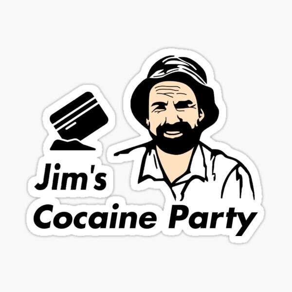 Jim&#39;s Party Sticker