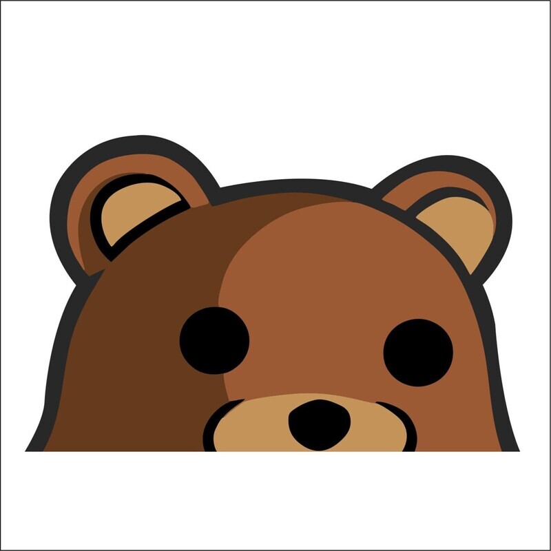 Teddy Peeking Sticker