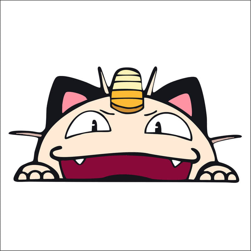 Meowth Peeking Sticker