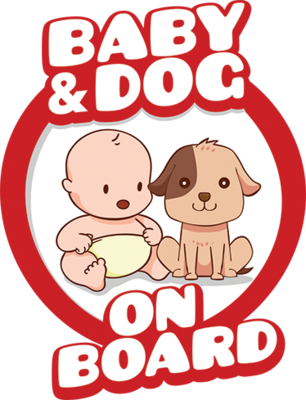 Baby &amp; Dog On Board Sticker