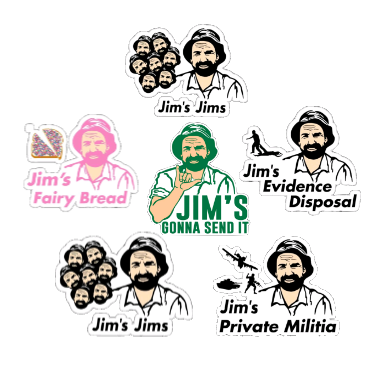 Jims Mowing Aussie Stickers