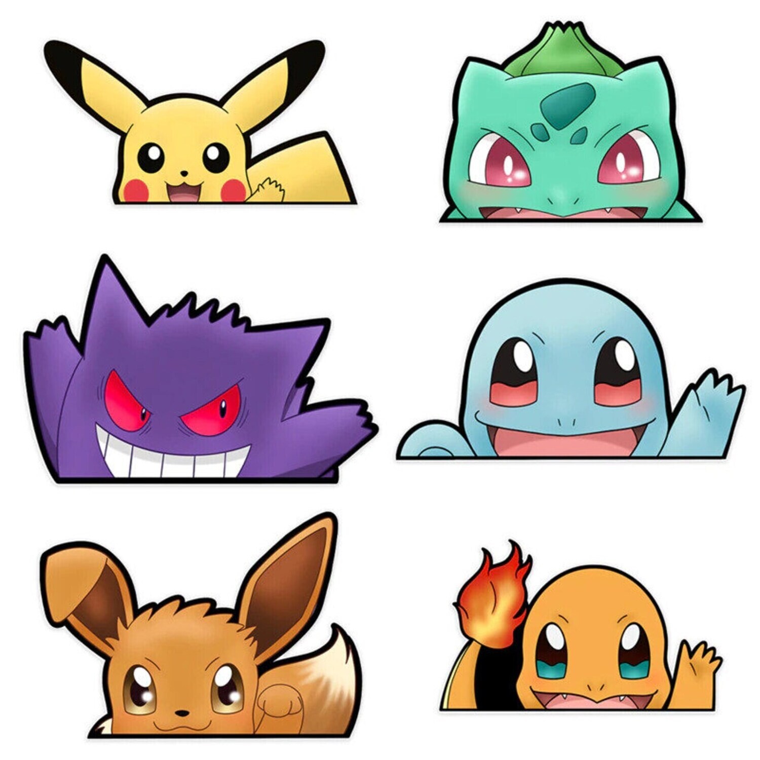 Pokemon Peeking Stickers x 6 Stickers
