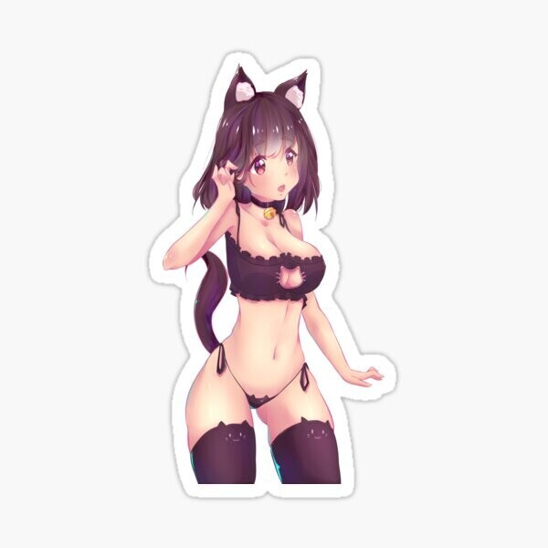 Anime Cute Girl Cat Sticker