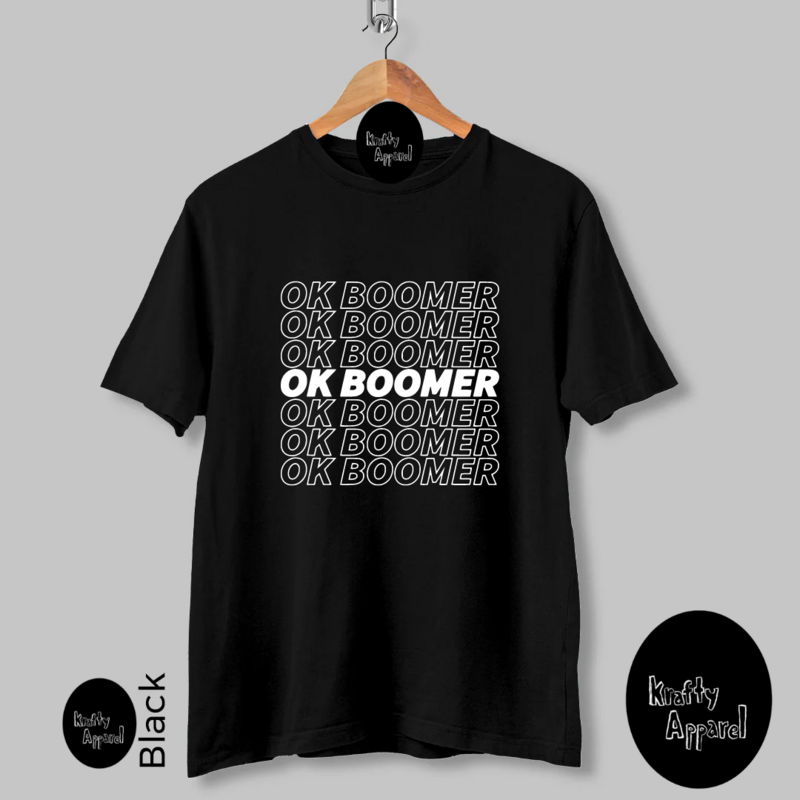 OK BOOMER TALL CREW NECK LONGLINE T-SHIRT