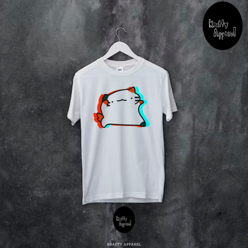 BONGO CAT CREW NECK LONGLINE T-SHIRT
