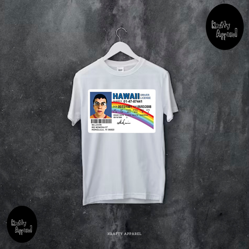 MCLOVIN ID CREW NECK LONGLINE T-SHIRT