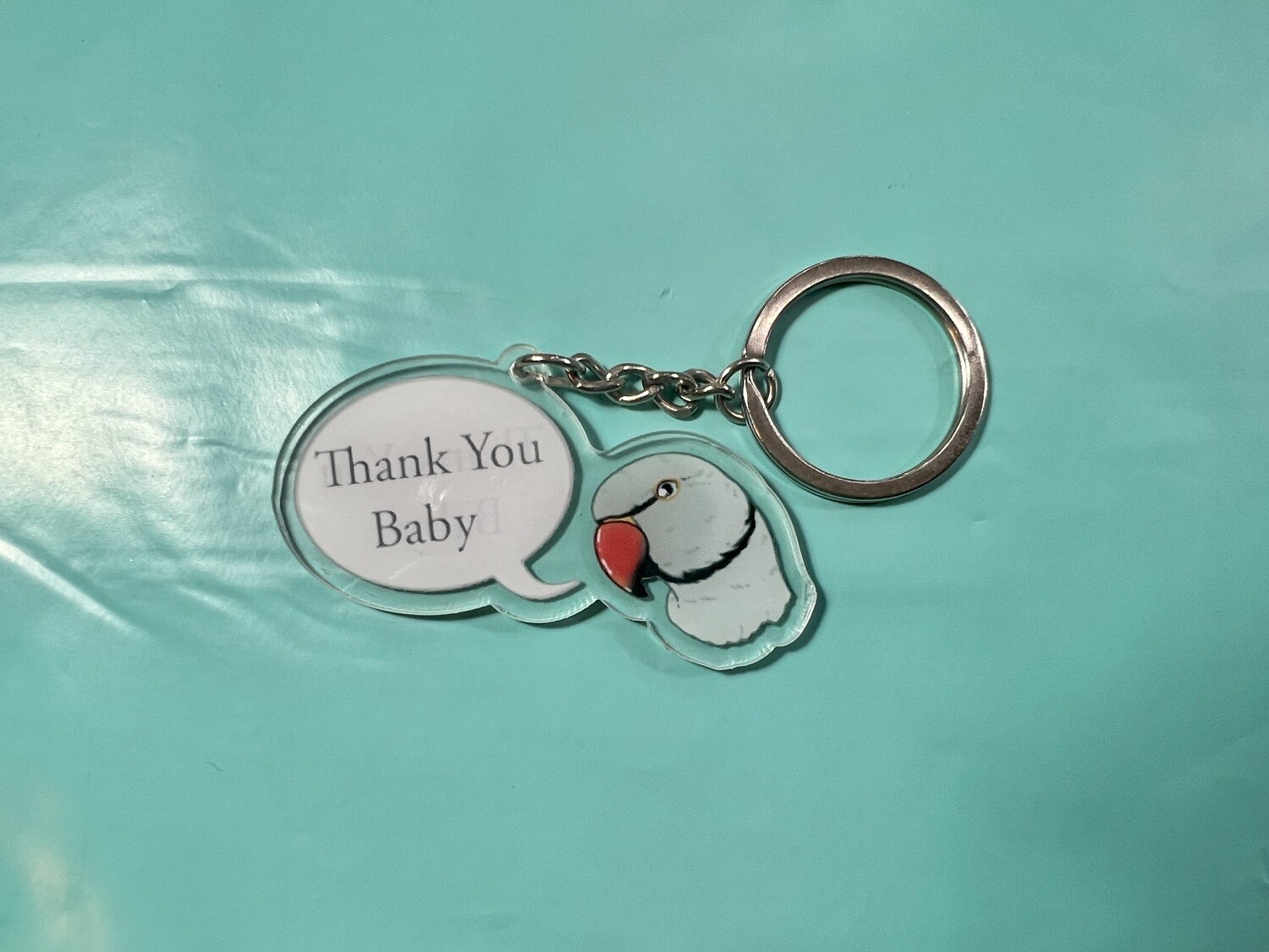 Bubble Head Keychain "Thank You Baby"