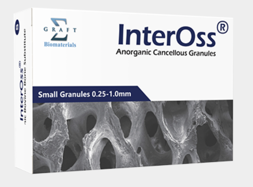 InterOss Костнопластический ксеноматериал губчатые гранулы для стоматологии.