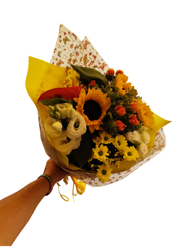 Bouquet con girasoli