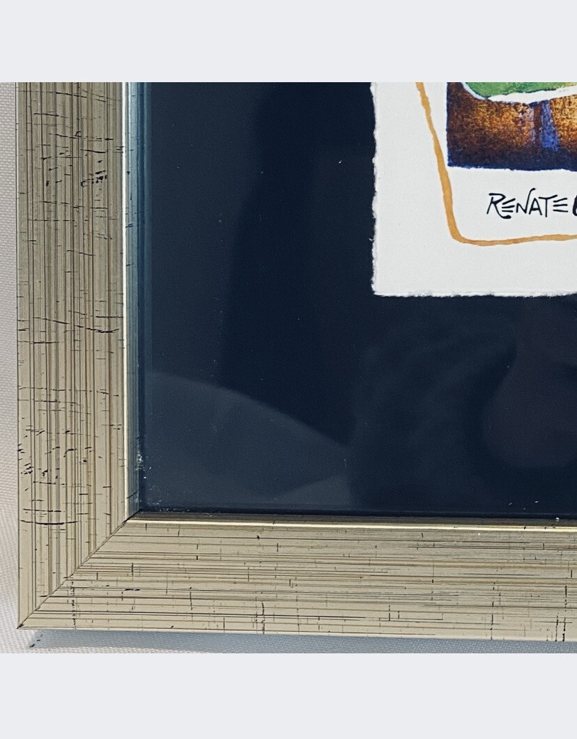 Cuadro enmarcado 30x30 paspartú Negro, marco Plata envejecido SALE