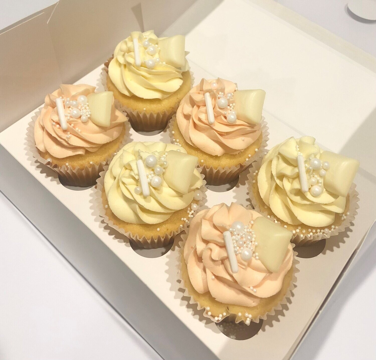 Lemon/peach with chocolate & sprinkles