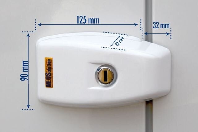 HeoSafe Zusatzschloss für Schiebe-, Heck- und Flügeltüren weiß