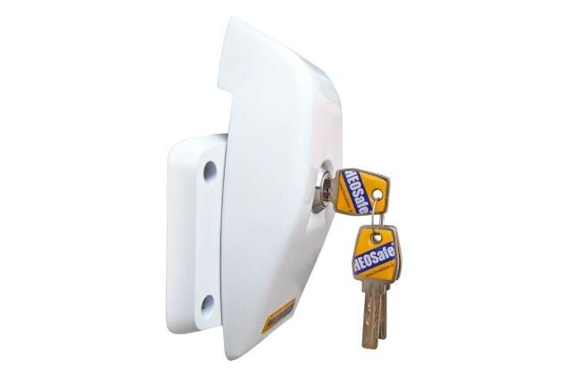 HeoSafe Zusatzschloss für Schiebe-, Heck- und Flügeltüren grau