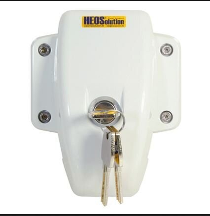 HEOSafe Door Frame Lock: Zusatzschloss mit Befestigungsplatte für die Montage an Türrahmen, Serviceklappen und Heckgaragen für GFK Aufbauten