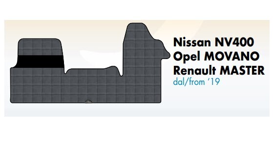 Tappeti su misura in PVC plastificato per Nissan NV400, Opel Movano, Renault master dal 2019