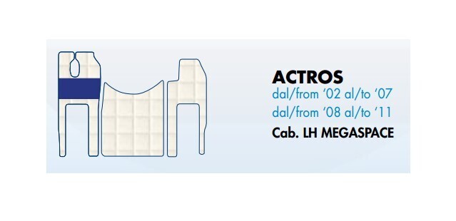 Tappeti Trucker su misura per Mercedes Actros dal 2002 al 2011 Cab. LH Megaspace