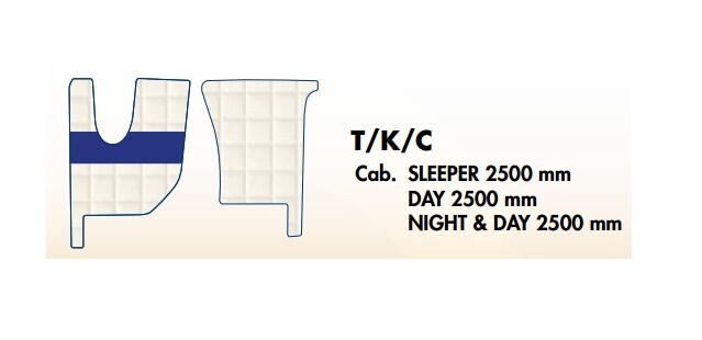 Tappeti Trucker su misura per Renault T/K/C Cab. Sleeper 2500 mm, Day 2500 mm, Night&Day 2500 mm