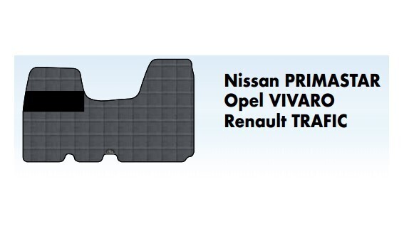 Tappeti su misura in PVC plastificato per Nissan Primastar, Opel Vivaro e Renault Trafic dal 2001 al 2013