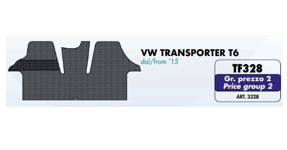 Tappeti su misura in PVC plastificato per Volkswagen Transporter T6 dal 2015