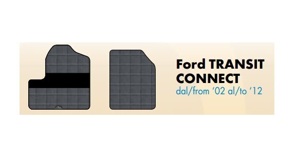 Tappeti su misura in PVC plastificato per Ford Transit Connect dal 2002 al 2012