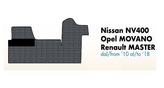 Tappeti su misura in PVC  plastificato per Nissan NV400, Opel Movano, Renault master dal 2010 al 2018