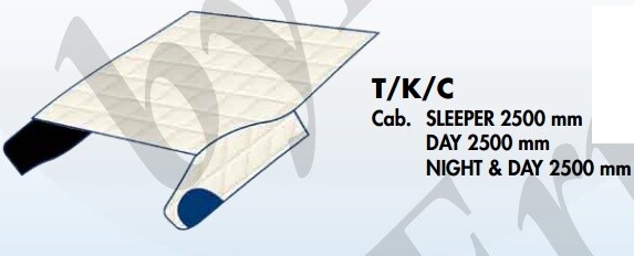 Copricofano Dakar su misura per Renault T/K/C Cab. Sleeper, day, night & day 2500 mm