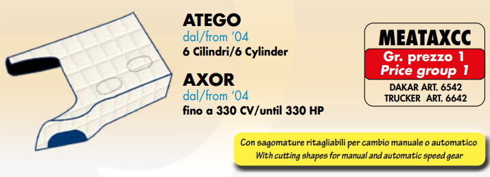 Copricofano Trucker su misura per Mercedes Atego  6 cilindri e Axor fino a 330 cv dal 2004