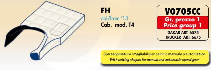 Copricofano Trucker su misura per Volvo FH dal 2013 cab. mod. T4