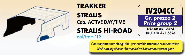 Copricofano Trucker su misura per Iveco Trakker, Iveco Stralis cab. Active day/time e Iveco Stralis Hi-Road dal 2013