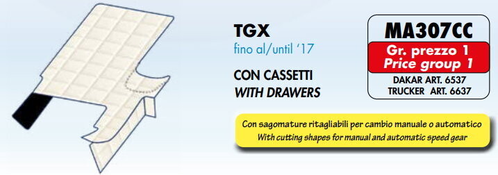 Copricofano Trucker su misura per Man TGX fino al 2017 con cassetti