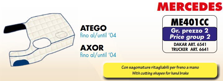 Copricofano Trucker su misura per Mercedes Atego e Axor fino al 2004