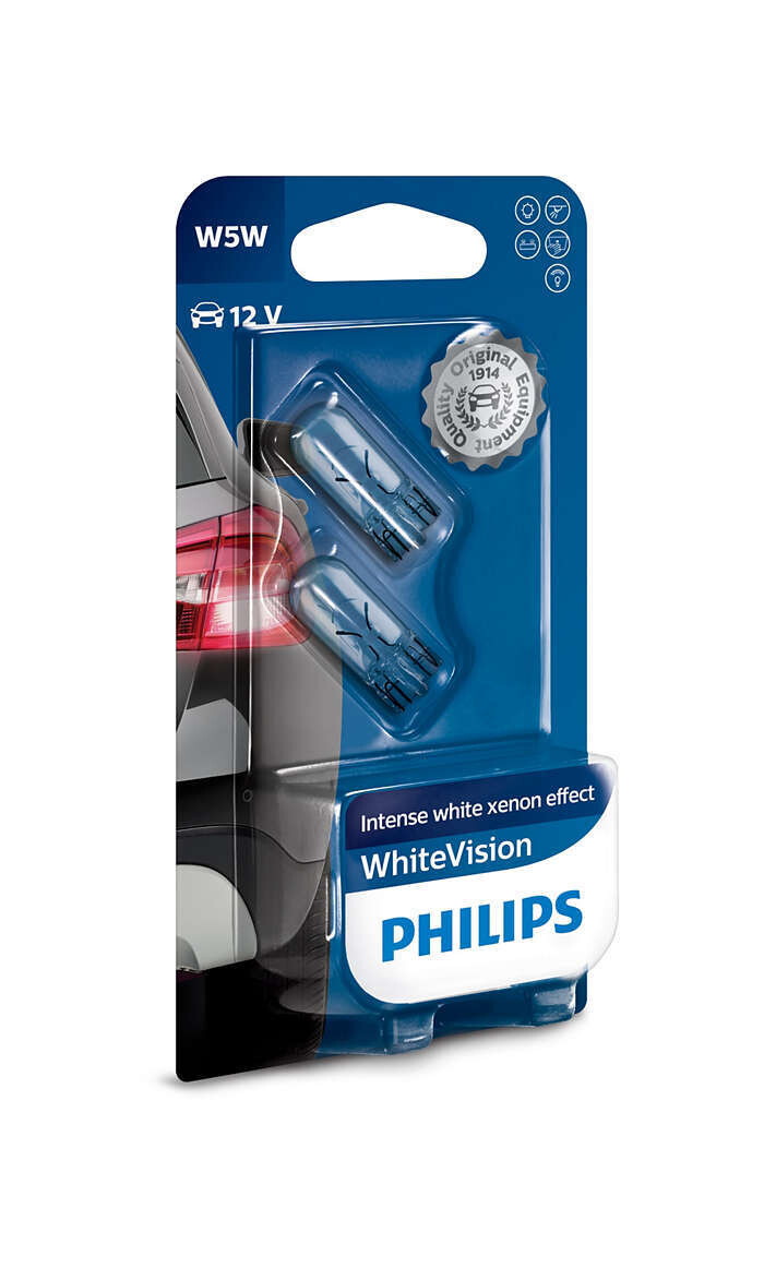 Coppia lampade White Vision W5W Philips
